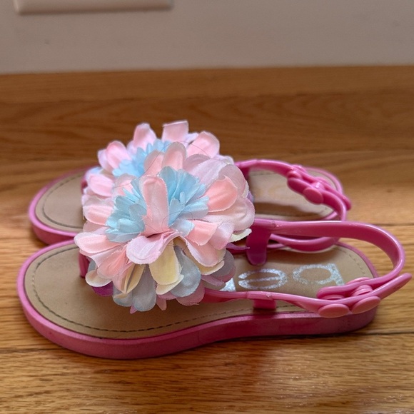 bebe Pink and Blue Floral Kids Sandals - Picture 2 of 5